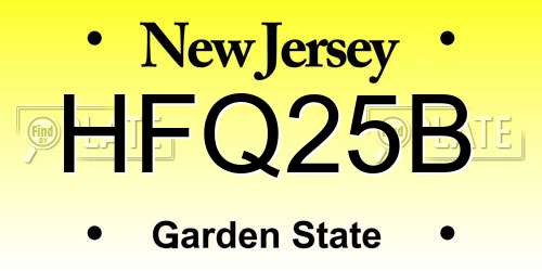 HFQ25B New Jersey License Plate