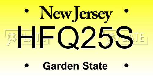 HFQ25S New Jersey License Plate