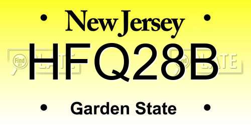 HFQ28B New Jersey License Plate
