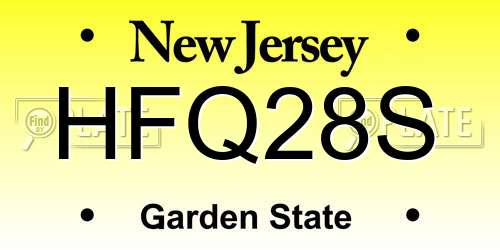 HFQ28S New Jersey License Plate