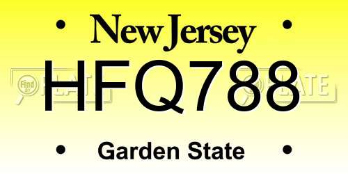 HFQ788 New Jersey License Plate