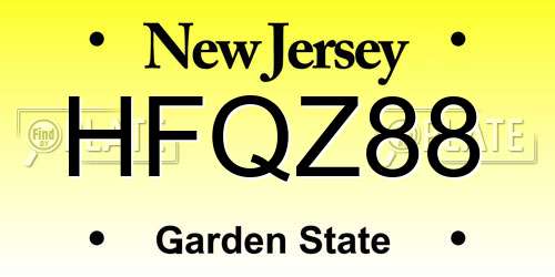 HFQZ88 New Jersey License Plate