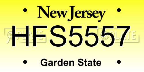 HFS5557 New Jersey License Plate
