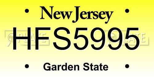 HFS5995 New Jersey License Plate