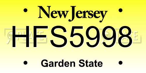 HFS5998 New Jersey License Plate