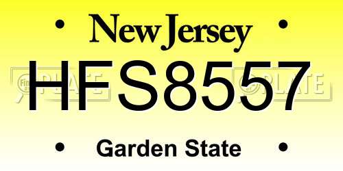 HFS8557 New Jersey License Plate