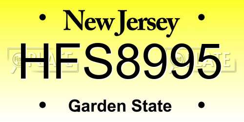 HFS8995 New Jersey License Plate