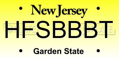 HFSBBBT New Jersey License Plate