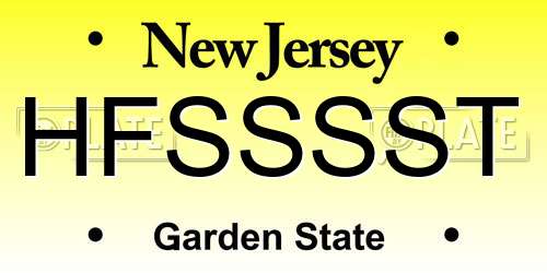 HFSSSST New Jersey License Plate