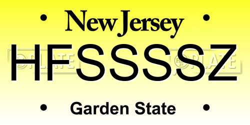 HFSSSSZ New Jersey License Plate