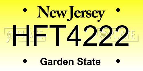 HFT4222 New Jersey License Plate
