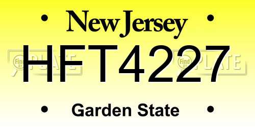 HFT4227 New Jersey License Plate