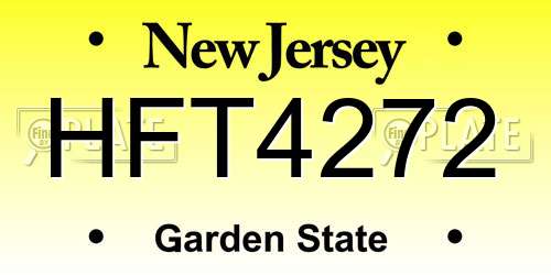 HFT4272 New Jersey License Plate