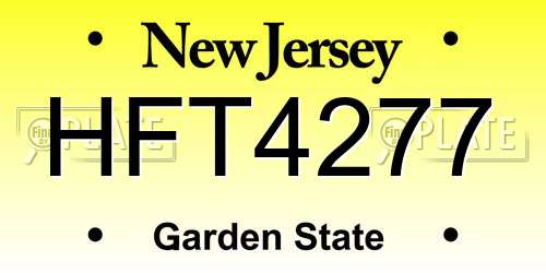 HFT4277 New Jersey License Plate