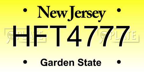 HFT4777 New Jersey License Plate