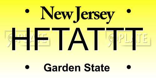 HFTATTT New Jersey License Plate
