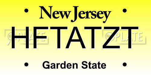 HFTATZT New Jersey License Plate