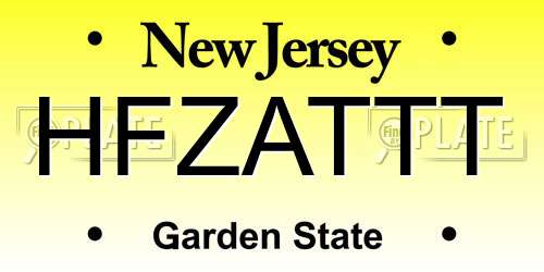 HFZATTT New Jersey License Plate