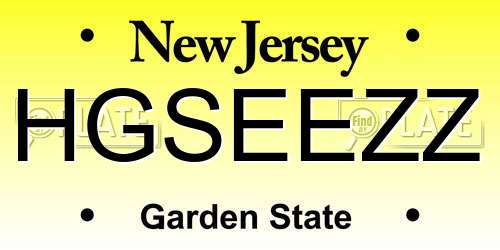 HGSEEZZ New Jersey License Plate