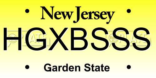 HGXBSSS New Jersey License Plate