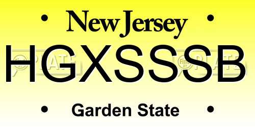 HGXSSSB New Jersey License Plate