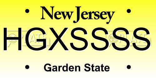 HGXSSSS New Jersey License Plate