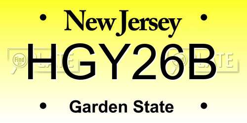 HGY26B New Jersey License Plate