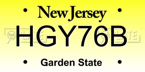 HGY76B New Jersey License Plate