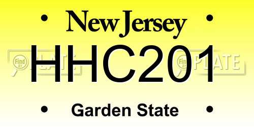 HHC201 New Jersey License Plate