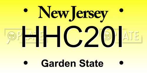 HHC20I New Jersey License Plate
