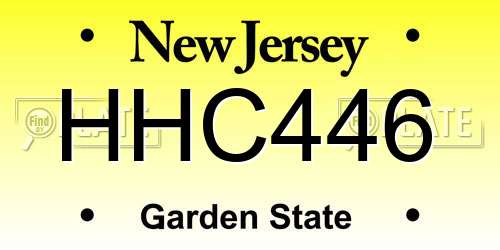 HHC446 New Jersey License Plate