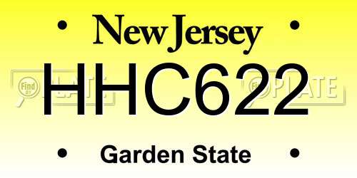 HHC622 New Jersey License Plate