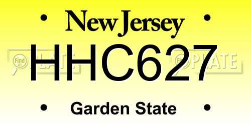 HHC627 New Jersey License Plate