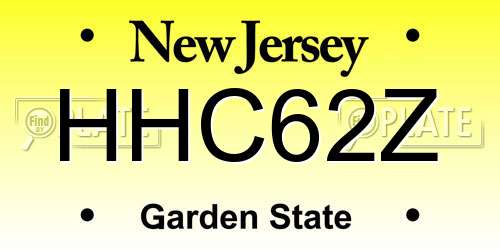 HHC62Z New Jersey License Plate