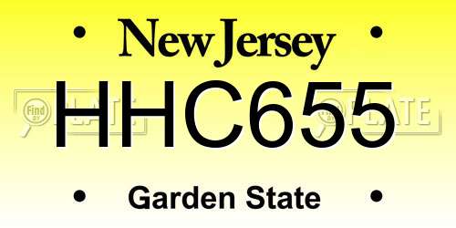 HHC655 New Jersey License Plate