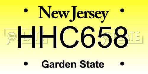 HHC658 New Jersey License Plate