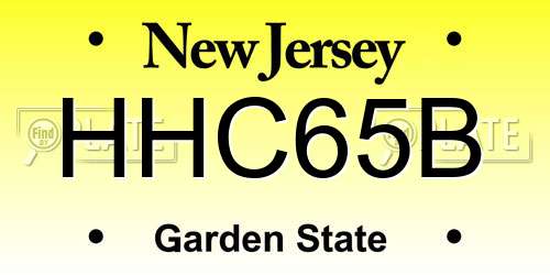 HHC65B New Jersey License Plate