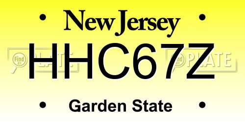 HHC67Z New Jersey License Plate