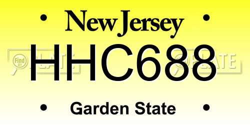 HHC688 New Jersey License Plate