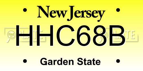 HHC68B New Jersey License Plate
