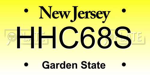 HHC68S New Jersey License Plate