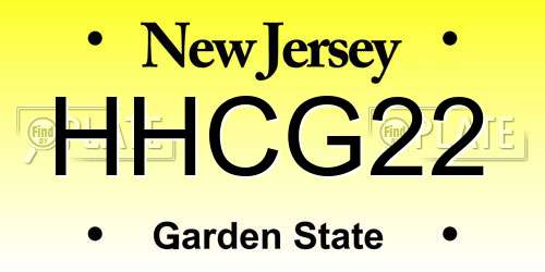 HHCG22 New Jersey License Plate