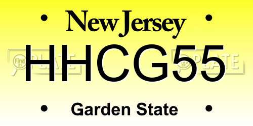 HHCG55 New Jersey License Plate