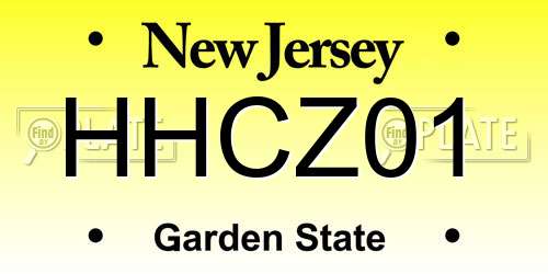 HHCZ01 New Jersey License Plate