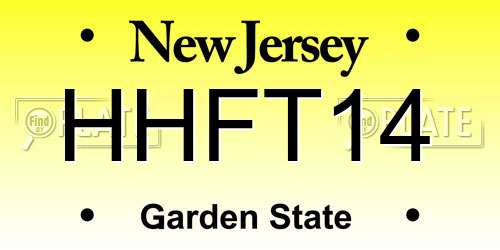 HHFT14 New Jersey License Plate