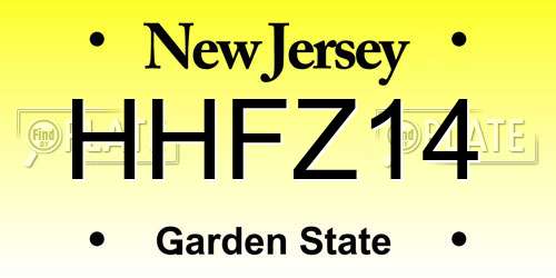 HHFZ14 New Jersey License Plate