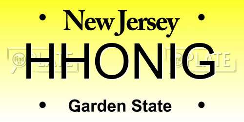 HHONIG New Jersey License Plate