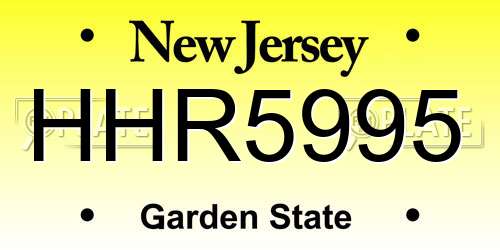 HHR5995 New Jersey License Plate