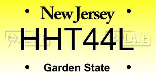 HHT44L New Jersey License Plate