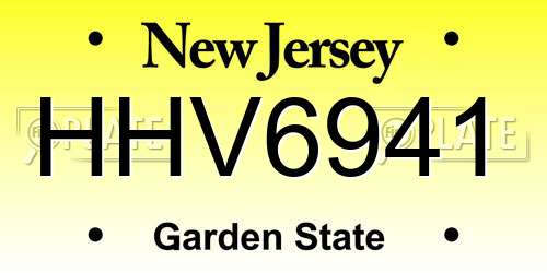 HHV6941 New Jersey License Plate